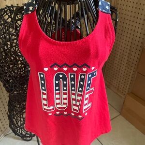 Kids Fourth of July tank top! Size 5T super cute with star straps